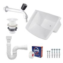 Tanque Plastico para Lavar Roupas + Sifão + Torneira Herc Tanque Plastico para Lavar Roupas + Sifão + Torneira Herc