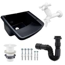 Tanque Plastico para Lavar Roupas + Sifão + Torneira Herc Tanque Plastico para Lavar Roupas + Sifão + Torneira Herc