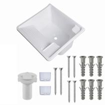 Tanque Plástico Parede 26L Branco Torneira Bancada Lavander