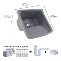 Tanque Preto Plástico + Sifão 22l 47x43x27