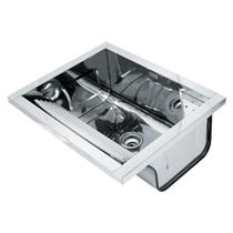 Tanque Reto Inox Sem Espelho 63 x 51,5 x 26 cm 35 Litros Sobrepor Com Válvula Docol