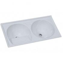 Tanque Standart Duplo 100x51cm Branco - 500107 - Rorato Tanque Standart Duplo 100x51cm Branco - 500107 - Rorato