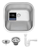 Tanque Tramontina 40x40 Prime Hera 25 L Aço Inox Acetinado valvula e sifão