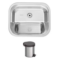 Tanque Tramontina Hera 34 Polido 50x40 + Lixeira 5L Tanque Tramontina Hera 34 Polido 50x40 + Lixeira 5L