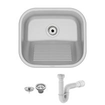 Tanque Tramontina Hera Compact 19 40X35 94404107 Aço Inox Escovado + Sifão