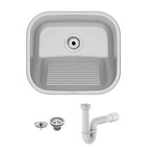 Tanque Tramontina Hera Compact 19 40X35 94404117 Aço Inox Escovado + Sifão