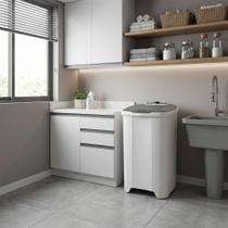 Tanquinho de Lavar Roupa 10kg Newmaq Semiautomática com 9 Programas de Lavagem Branco 220V