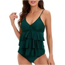 Tanquíni feminino de duas peças maiô moda praia biquíni push-up monokini