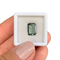 Tanzanita Unheated Verde Pavão Baguete Retangular 3,21ct