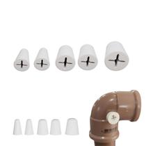 Tapa Furo para Cano D'água Branco PVC 5 Medidas