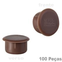 Tapa Furo Plástico Mogno De 8mm Para Móveis - 100 Peças