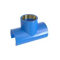 Tapa Furo Tee PVC/Latão Rosca 25mm x 3/4" Azul Estrela