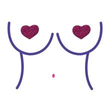 Tapa Mamilo Seios Coração Brilhante Bloquinho Carnaval 6cm Tapa Mamilo Seios Coração Brilhante Bloquinho Carnaval 6cm