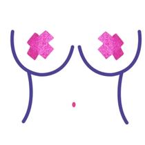 Tapa Mamilo Seios X Brilhante Bloquinho Carnaval 7,5cm