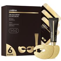 Tapa-olhos LANBENA Full-Around em ouro 24K, 6 pares com sérum
