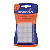 Tapa Parafuso Adesivo Branco com 12 Unidades - Bemfixa
