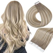Tape in Hair Extensions Full Shine 22 polegadas 50 g 20 unidades cinza/loira