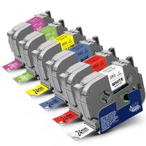 Tape Maker Tape Topcolor 24 mm, pacote com 6 unidades, compatível com Brother