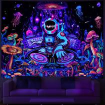 Tapeçaria Amhokhui Blacklight Astronaut UV Reactive 150x130cm Tapeçaria Amhokhui Blacklight Astronaut UV Reactive 150x130cm