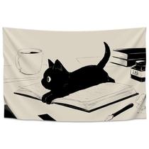 Tapeçaria Animal Cat Wall Microfabric Fiber 150x130cm