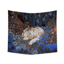 Tapeçaria Animal Tiger Microfabric Fiber 150x150cm para quarto