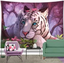Tapeçaria Animal Tiger Microfabric Fiber 180x150cm para quarto