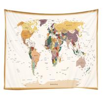 Tapeçaria, aquarela, mapa do mundo, parede, 200x150cm, microtecido Tapeçaria, aquarela, mapa do mundo, parede, 200x150cm, microtecido