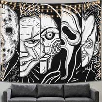 Tapeçaria ARTCREATOR Preto Branco Trippy Horror Face 150x200cm Tapeçaria ARTCREATOR Preto Branco Trippy Horror Face 150x200cm
