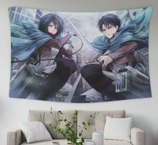Tapeçaria Attack On Titans Anime Manga 145x100cm Poliéster