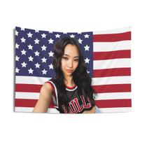 Tapeçaria, bandeira americana, parede de celebridades, 90x60cm, microtecido Tapeçaria, bandeira americana, parede de celebridades, 90x60cm, microtecido
