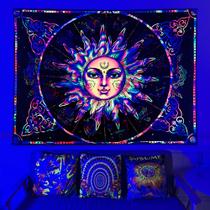 Tapeçaria Bohemian UV Glow Sun Tarot Cartão 150x130cm de poliéster Tapeçaria Bohemian UV Glow Sun Tarot Cartão 150x130cm de poliéster