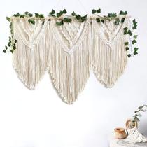 Tapeçaria boho grande guzhiou para pendurar na parede em macramê 43x32 cm Tapeçaria boho grande guzhiou para pendurar na parede em macramê 43x32 cm