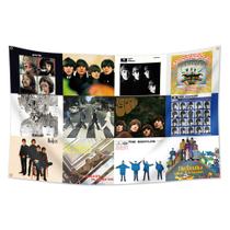 Tapeçaria: capa do álbum The Beatles, bandeira, música, decoração de parede, 100x150cm