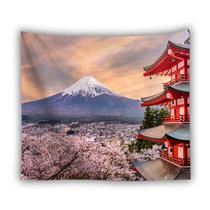 Tapeçaria Cherry Blossom Snow Mountain Forest 150x150cm