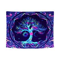 Tapeçaria Colorida Hippie Psicodélica Árvore Da Vida 75x58cm Para Quarto, Dormitório, Decoração De