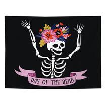 Tapeçaria Day Of The Dead Wall 150x130cm de fibra de microtecido