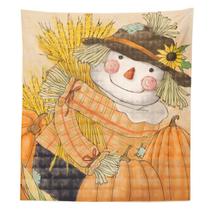 Tapeçaria de Ação de Graças, boneco de neve, abóbora, 150x100cm, microtecido Tapeçaria de Ação de Graças, boneco de neve, abóbora, 150x100cm, microtecido