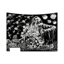 Tapeçaria De Halloween Com Tema De Terror: Carta De Tarô, Crânio, Traça, Sol, Lua E Constelação Em