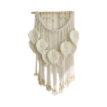 Tapeçaria De Macramê Em Estilo Boho Com Folhas, Decoração De Parede Para Casa, Presente Estético