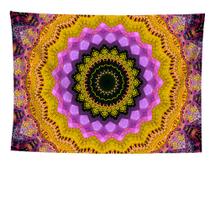 Tapeçaria de parede de mandala fluorescente 150x150cm de fibra de microtecido Tapeçaria de parede de mandala fluorescente 150x150cm de fibra de microtecido