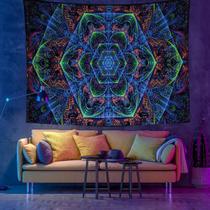 Tapeçaria de parede de mandala fluorescente 150x50cm de fibra de microtecido Tapeçaria de parede de mandala fluorescente 150x50cm de fibra de microtecido
