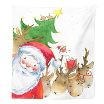 Tapeçaria de parede de Natal Papai Noel Alce 150x100cm Microfabric
