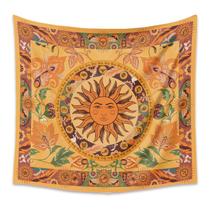 Tapeçaria de parede de sol e lua 150x130cm de fibra de microtecido