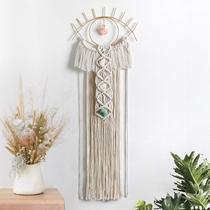 Tapeçaria de parede em macramê LOMOHOO Evil Eye Dream Catcher Beige Tapeçaria de parede em macramê LOMOHOO Evil Eye Dream Catcher Beige