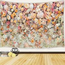 Tapeçaria de parede floral JAWO para meninas rosa 200x150cm Tapeçaria de parede floral JAWO para meninas rosa 200x150cm