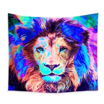 Tapeçaria de parede fluorescente de leão 150x150cm de fibra de microtecido Tapeçaria de parede fluorescente de leão 150x150cm de fibra de microtecido
