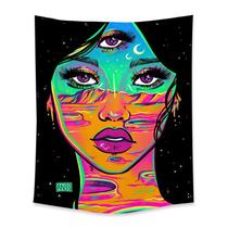 Tapeçaria de parede fluorescente luminosa para mulheres 150x150cm