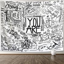 Tapeçaria de parede KJHL You Are Inspirational Quote em preto/branco