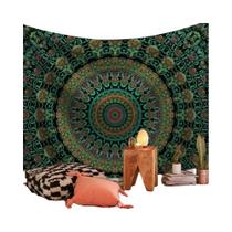 Tapeçaria De Parede Mandala Boho Psicodélica Hippie, Decoração Indiana Para Quarto, Tecido Suspenso