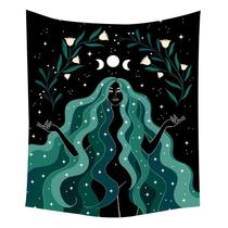 Tapeçaria de parede Moon Phase Rainbow Girl 150x150cm em microtecido Tapeçaria de parede Moon Phase Rainbow Girl 150x150cm em microtecido